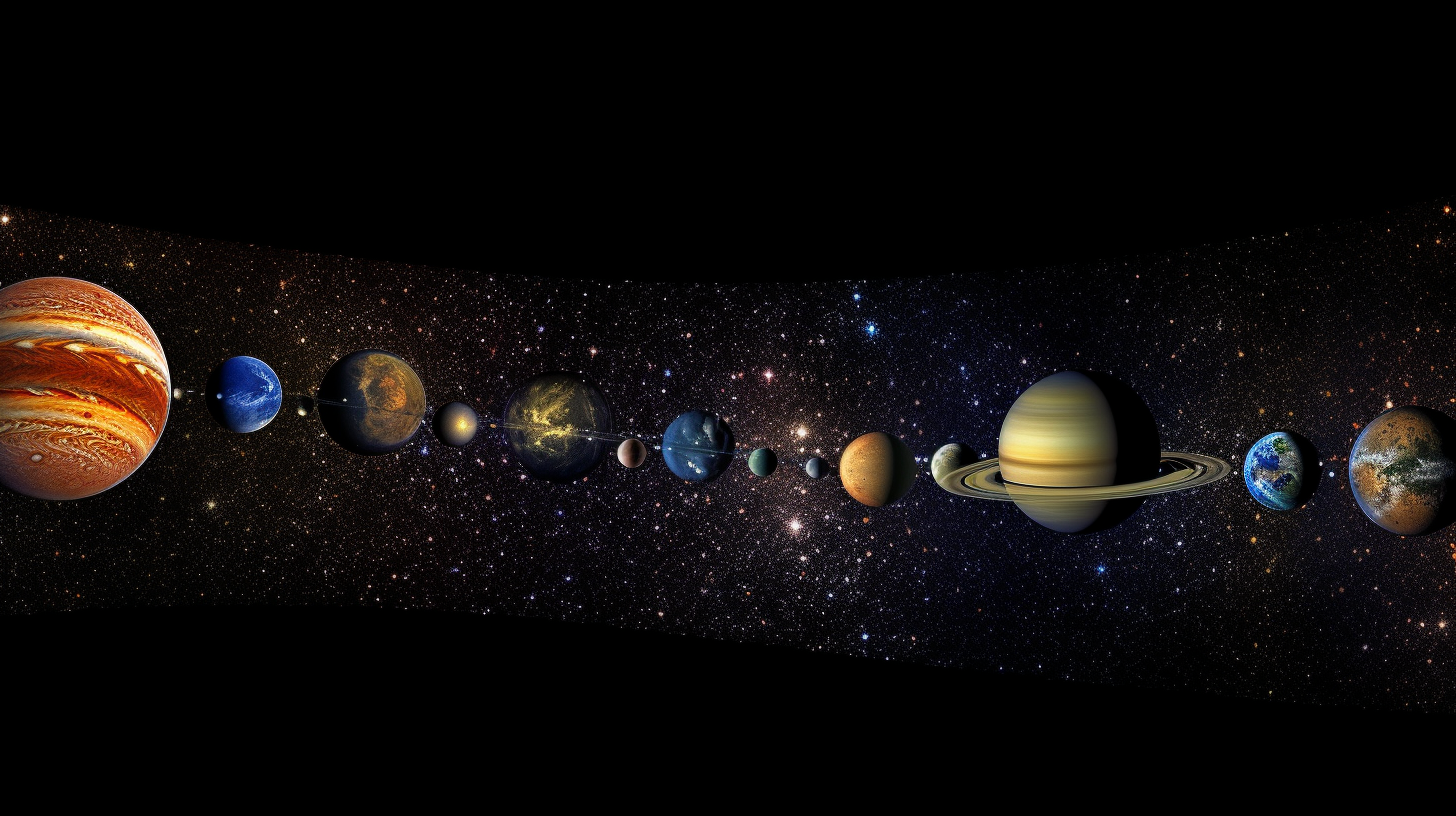 4. Panoramic image of vibrant cosmic solar system