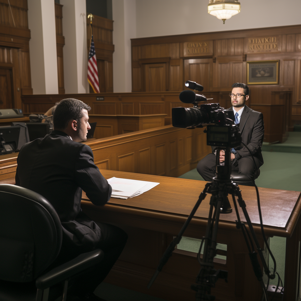 Legal documentary film in courthouse