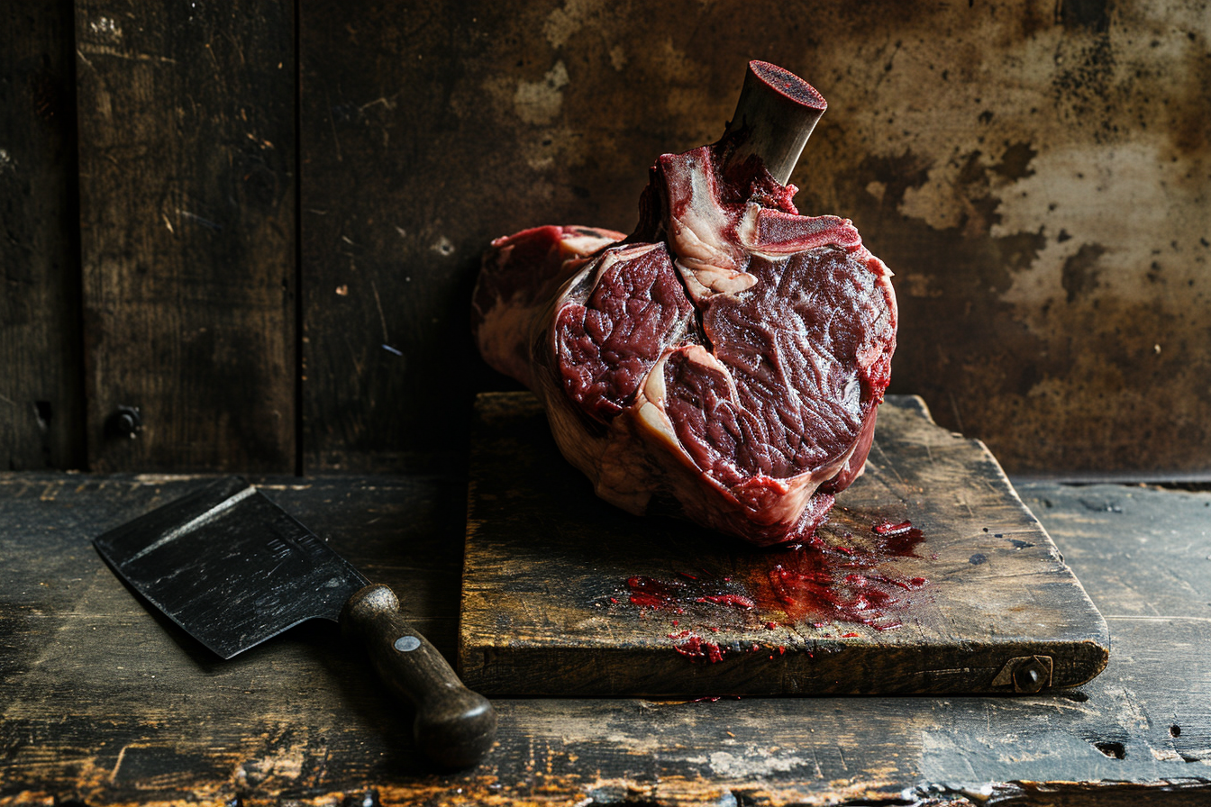 4. Cow heart and meat cleaver image