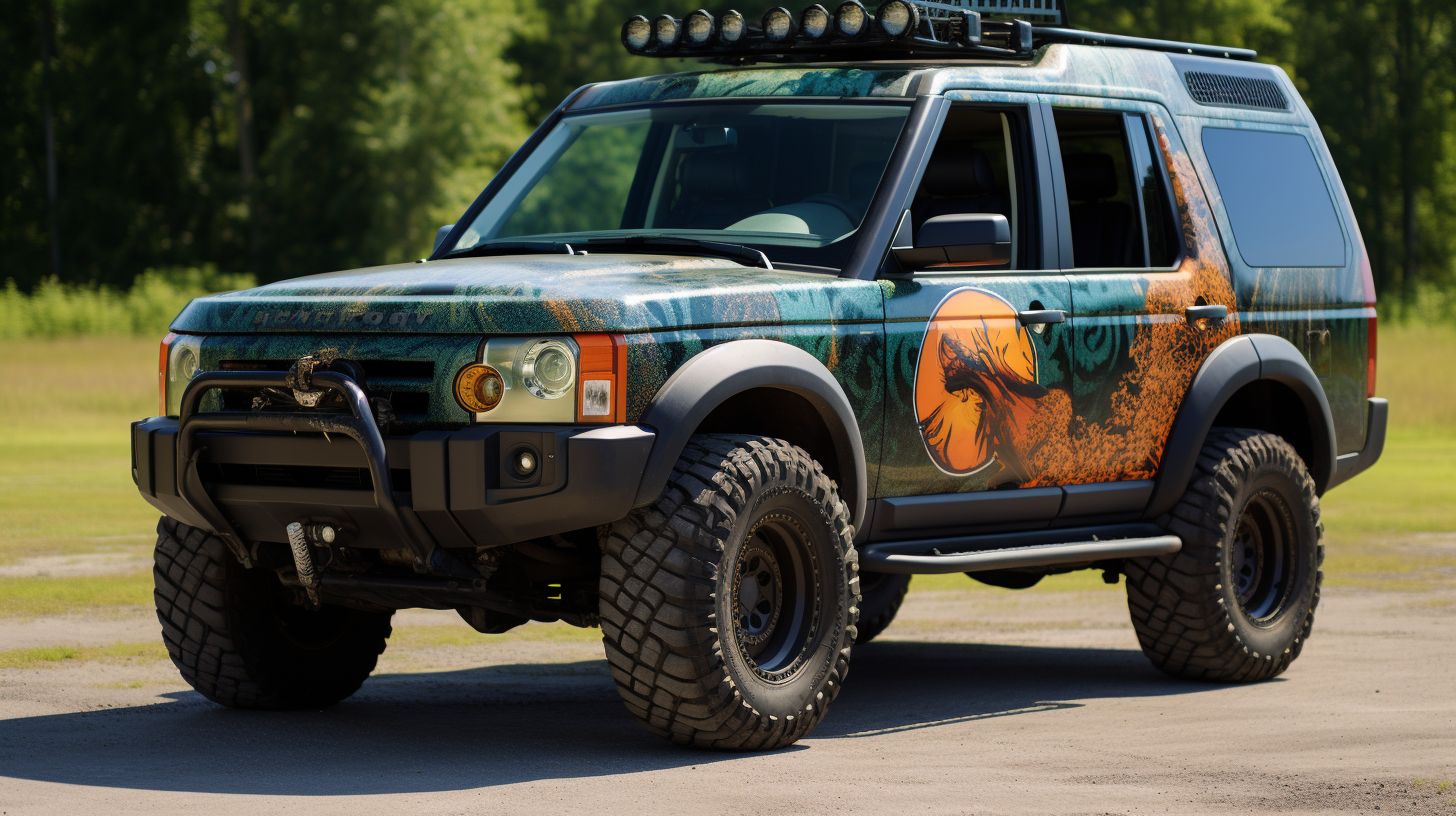 4. Majestic dragon head on Land Rover Discovery 2