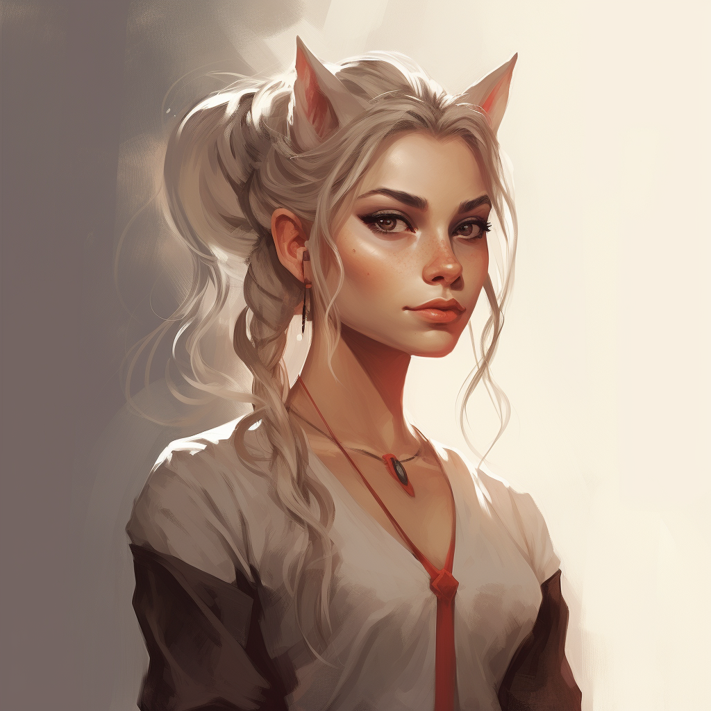 4. Beautiful eladrin female with long pointed ears (6 words)