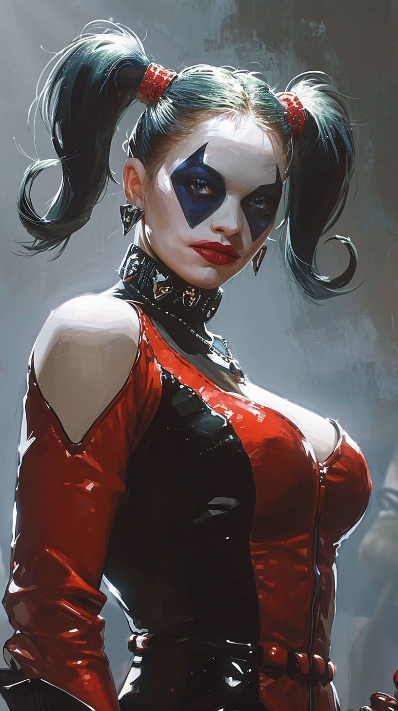 4.  Ultra-realistic image of Harley Quinn, the iconic comic book character