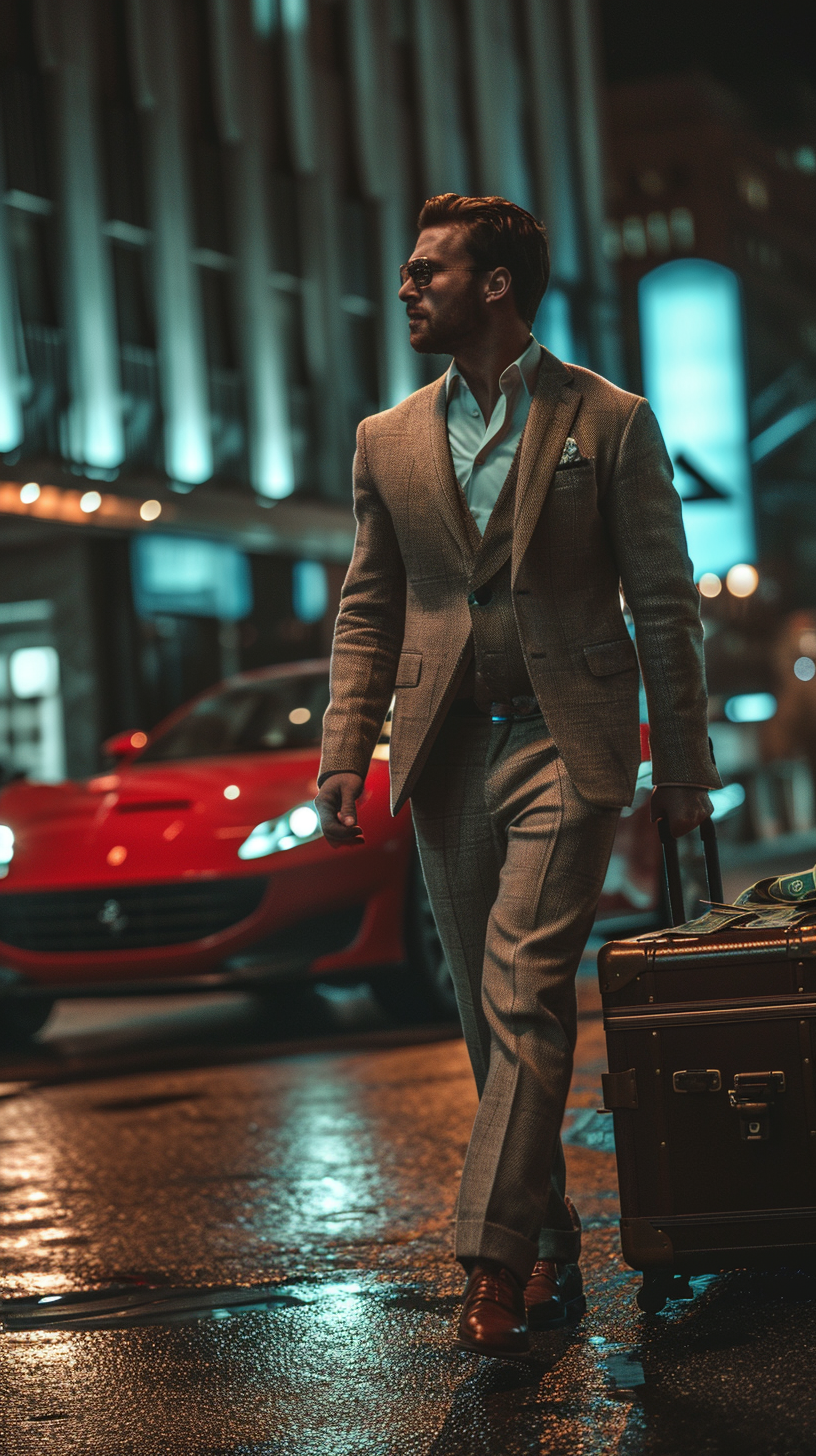 4. Image of Wealthy Man with Ferrari