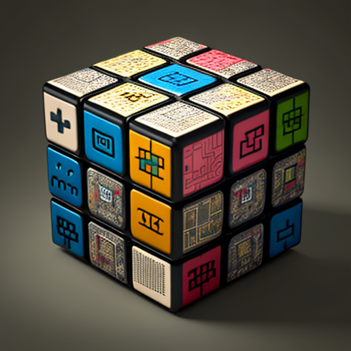 4. Colorful Rubix Cube with Operating System Logos