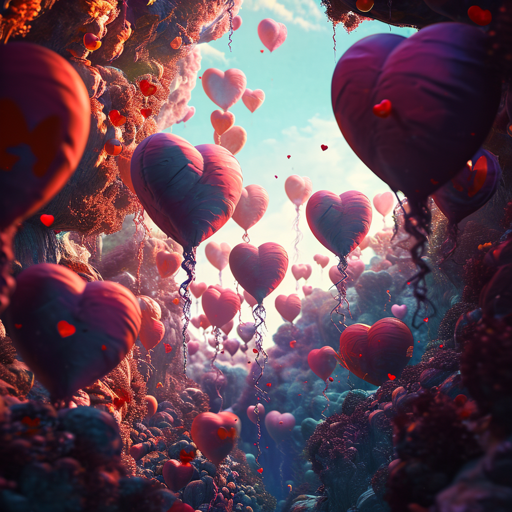 4. Whimsical Valentine's Day background illustration image