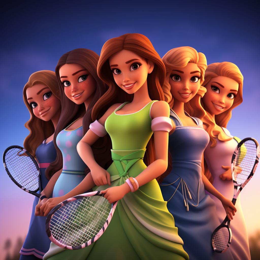 4. Winx characters playing tennis in action