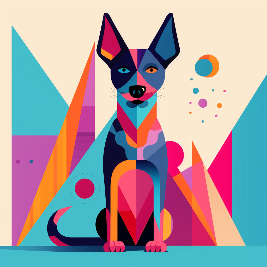 4. Playful and Vibrant Dog Illustration