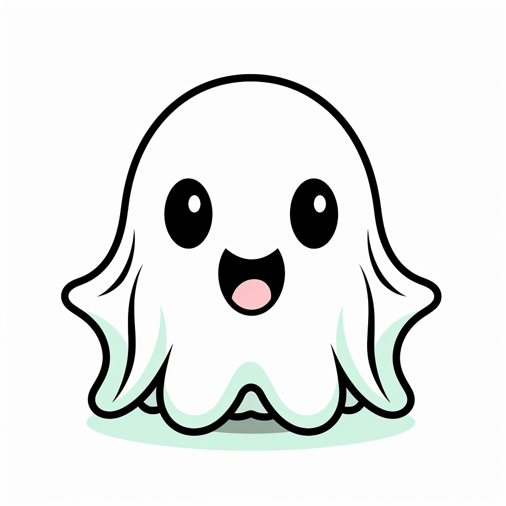 4. Adorable Ghost Coloring Page Image