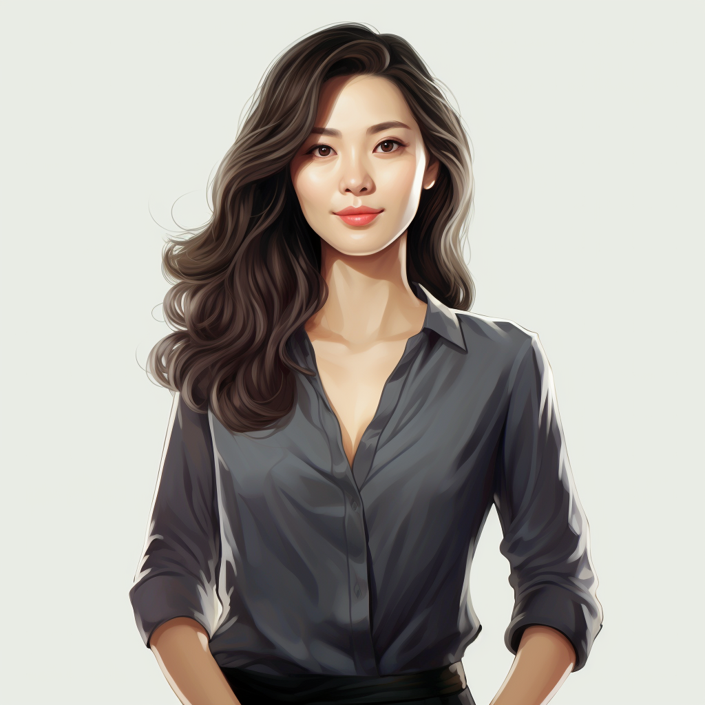 4. Description of a Korean woman with round eyes and cute face