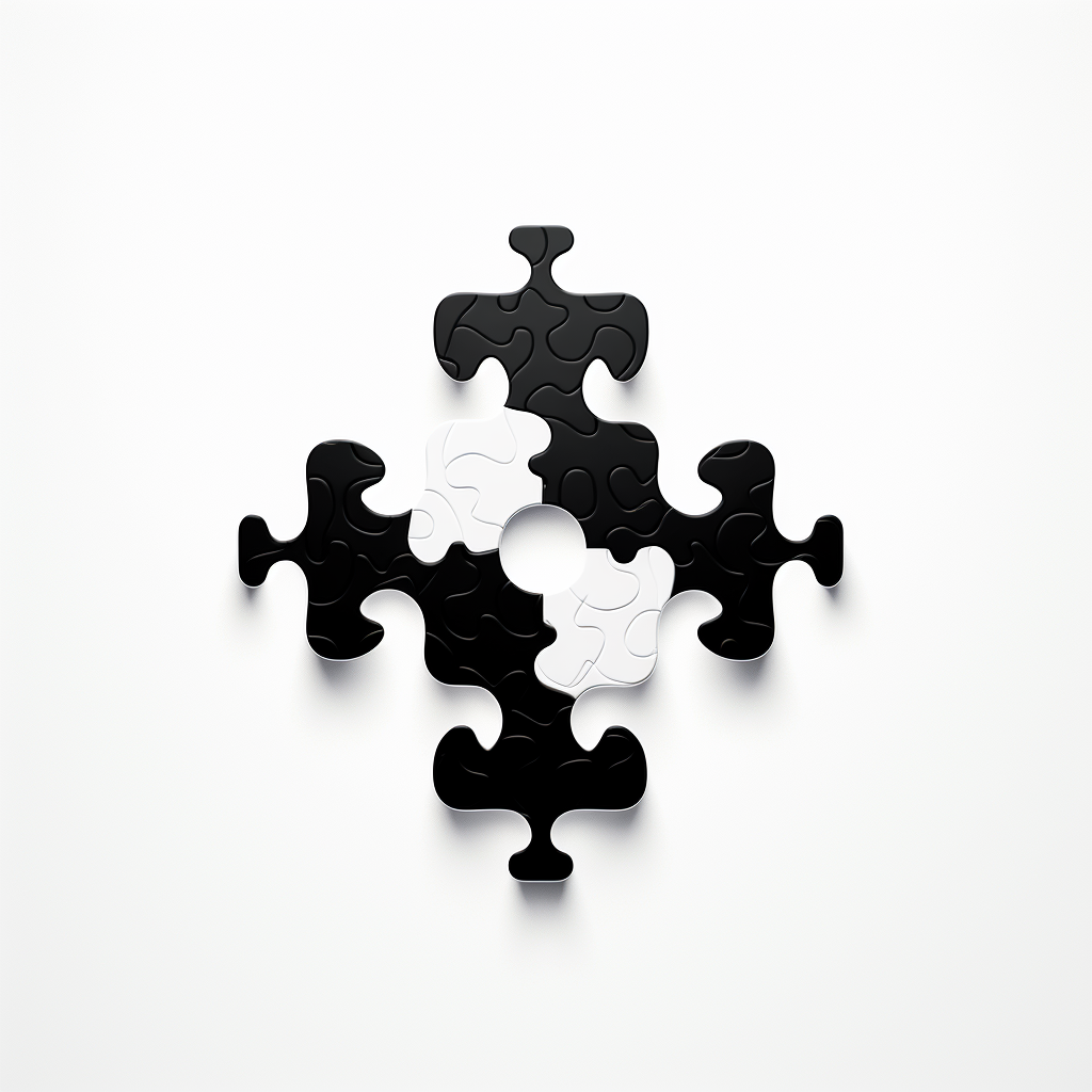 Image of a simple symbol with a missing puzzle piece