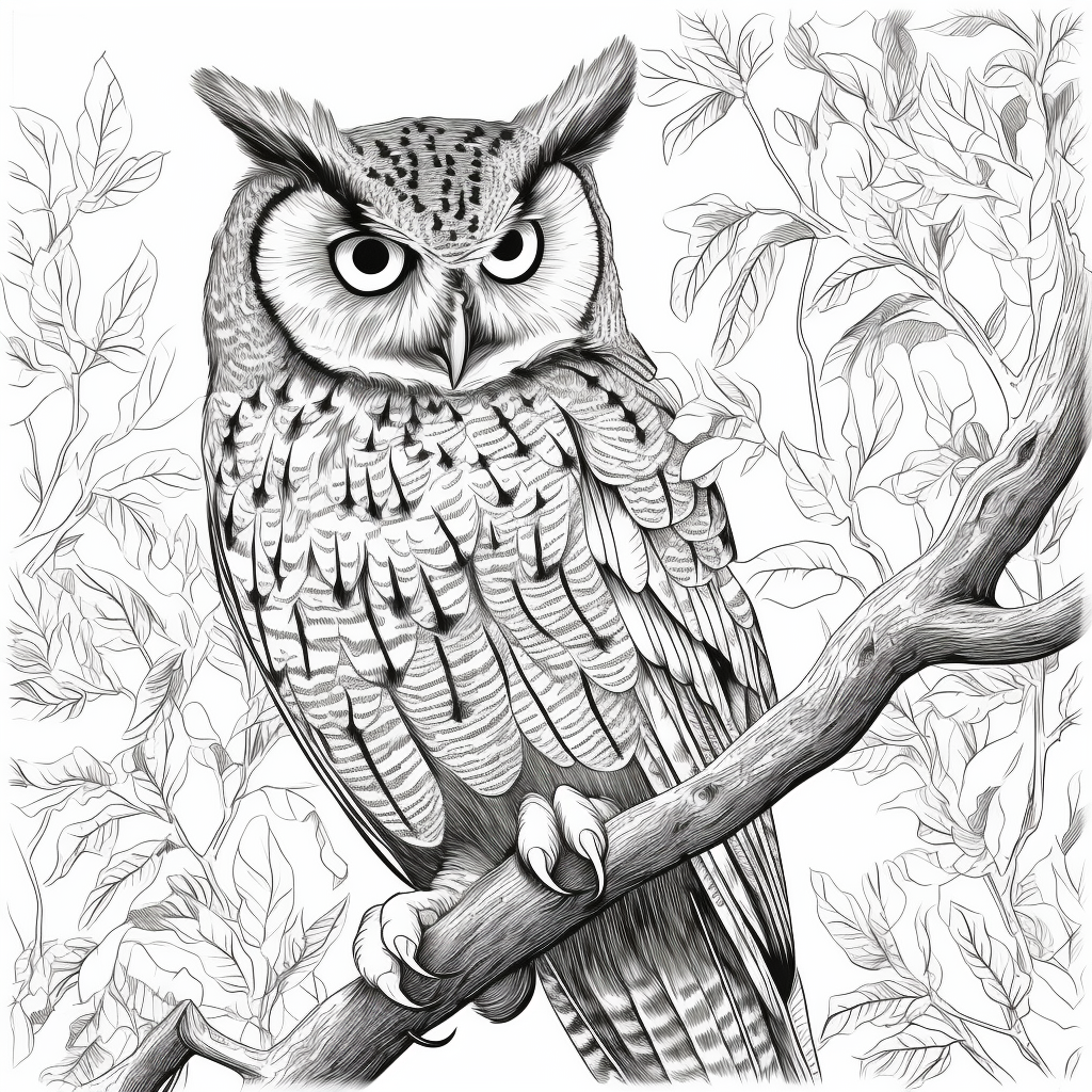 4. ALT Text for Image =  Cartoon owl on tree branch