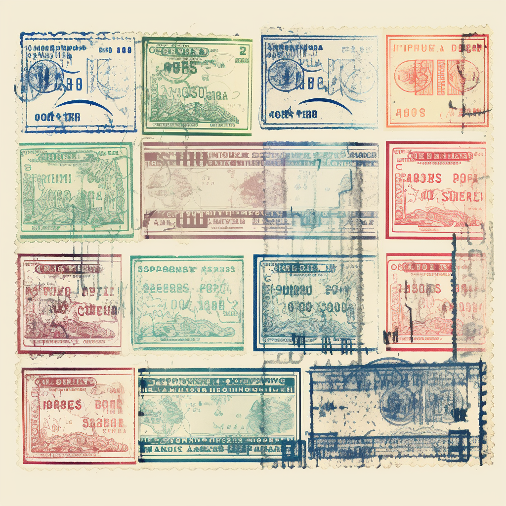 4. Detailed vintage passport stamp border