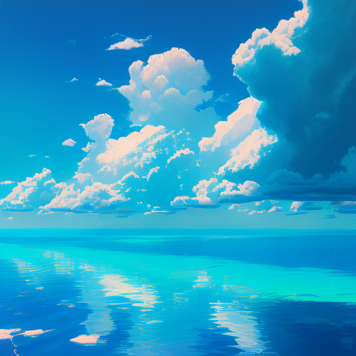 4. Beautiful blue ocean sky artwork