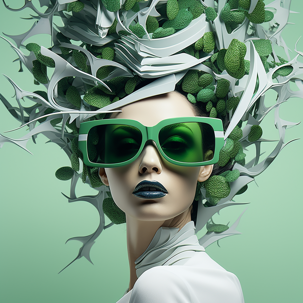 4. Abstract face with tree headpiece