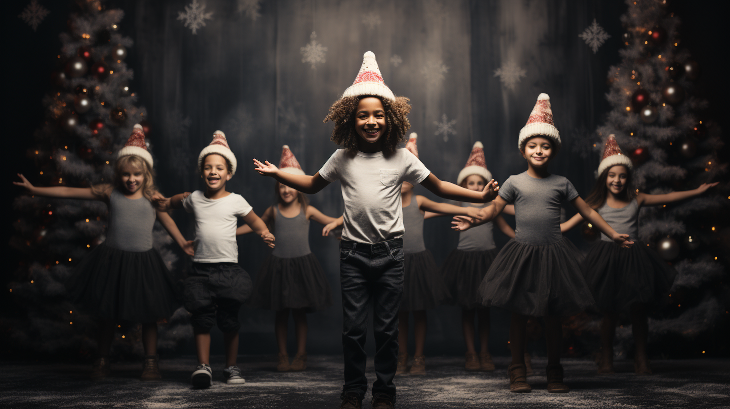 4. Children in Festive Christmas Dance