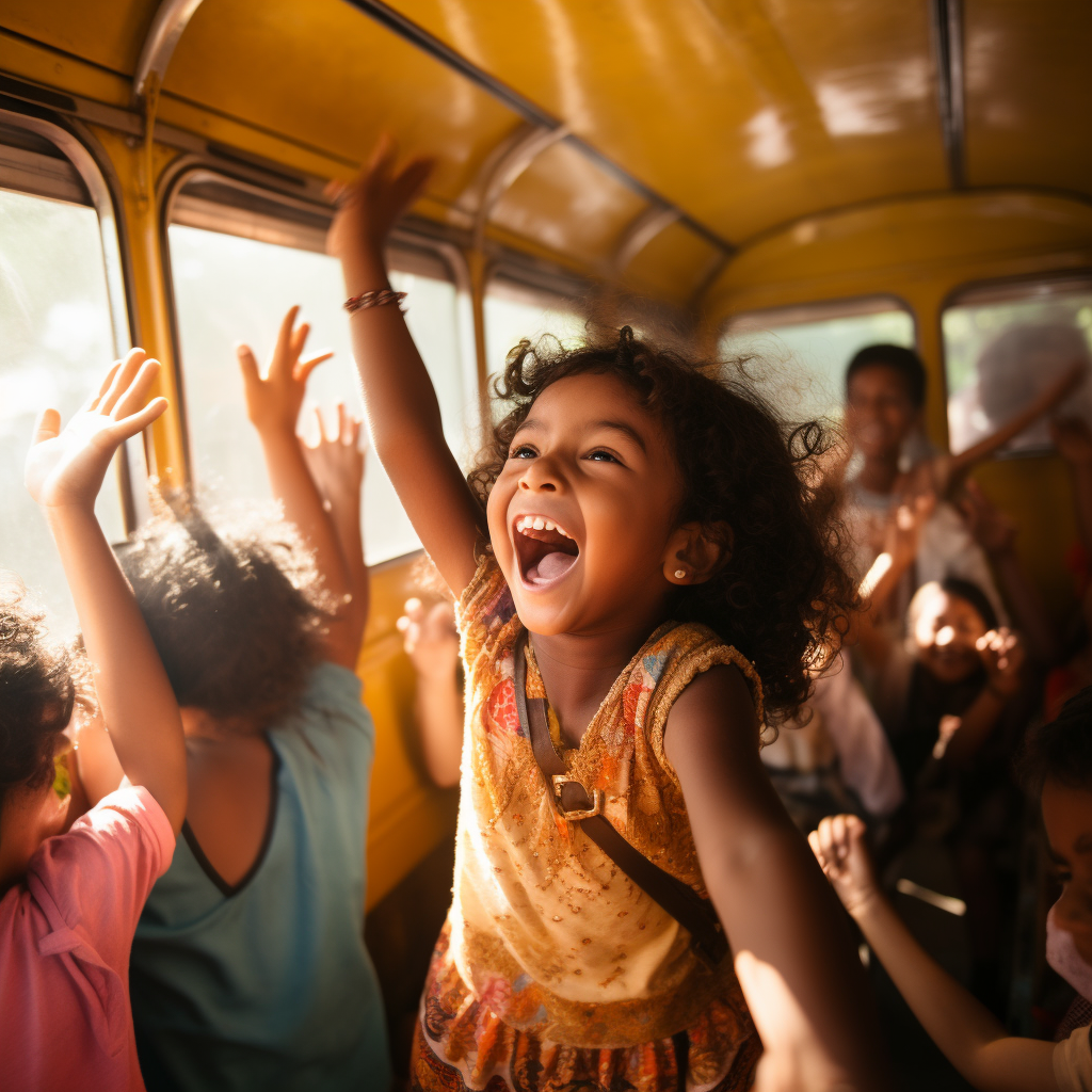 4. Children's Pure Happiness on School Trip