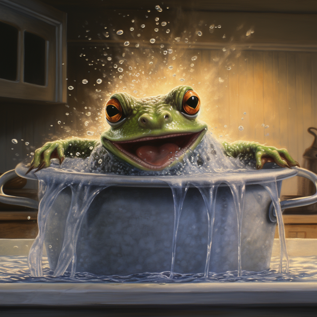 Frog in hot water