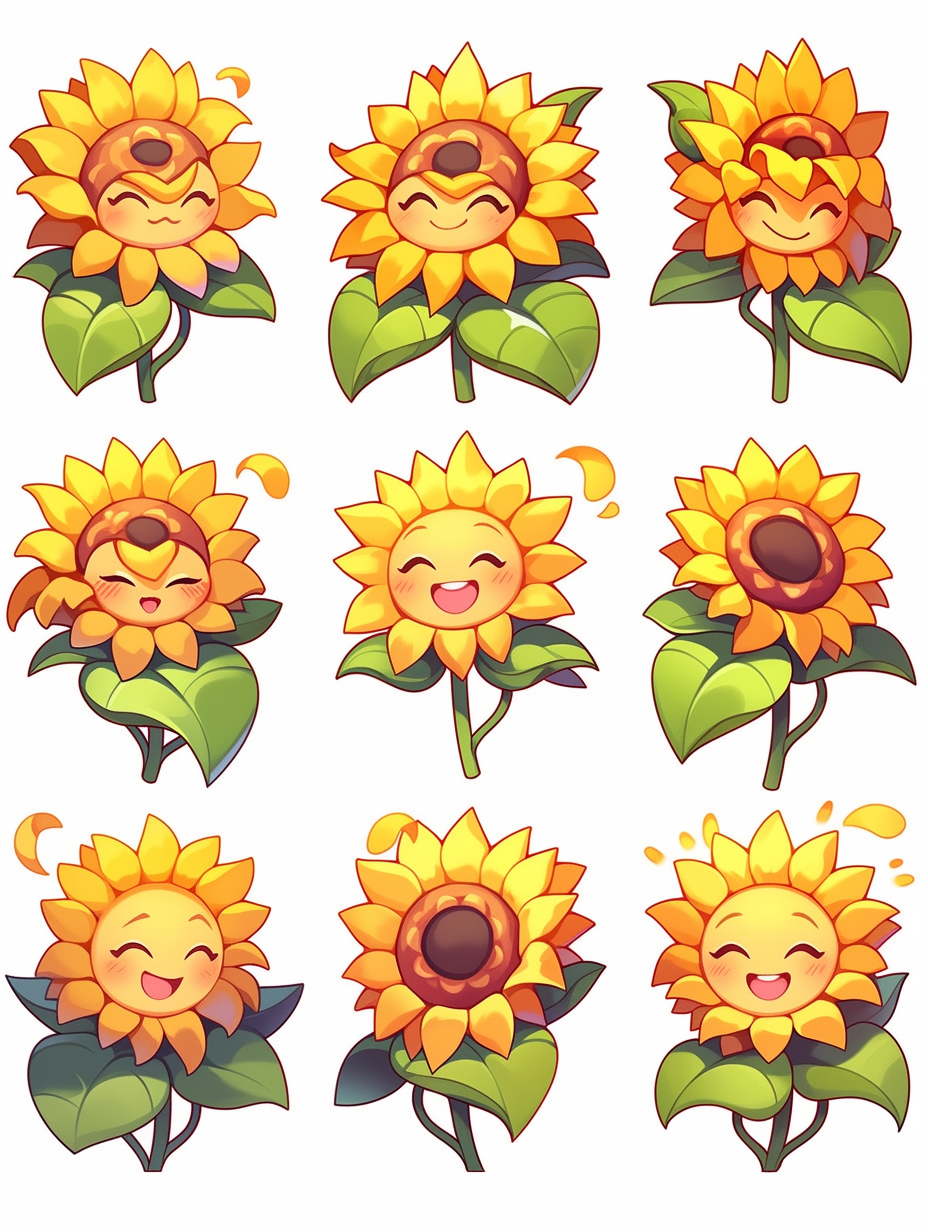 Sunflower emoji on colorful background