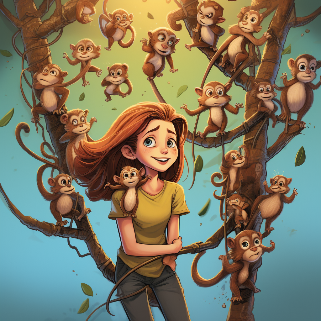 4. Image of Oliver and Ella offering a lifeline to scared monkeys