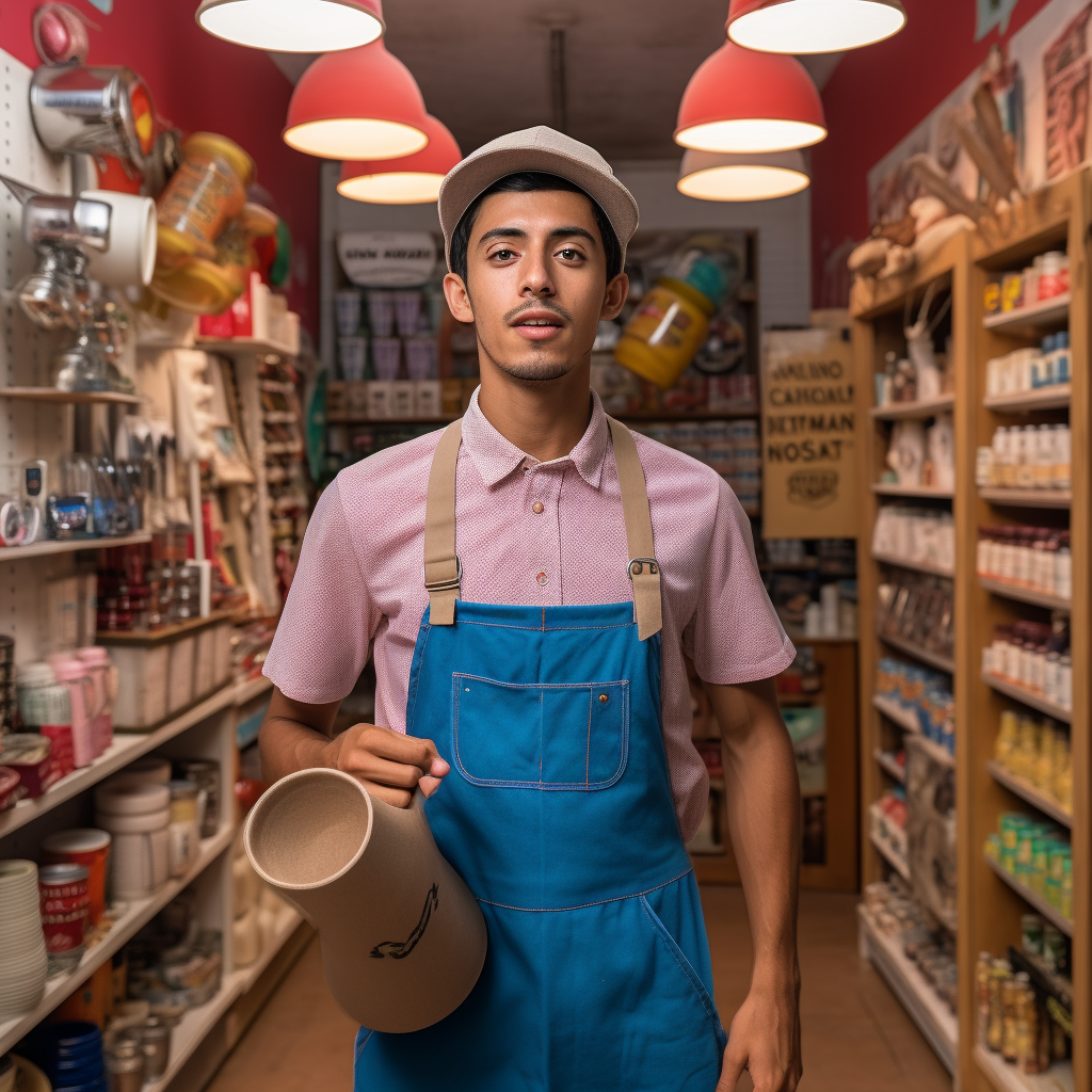 4. Stylish Latino man holding megaphone ?