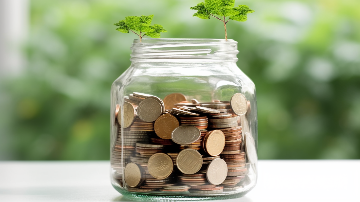 4. Eco Savings Jar Filled with Coins