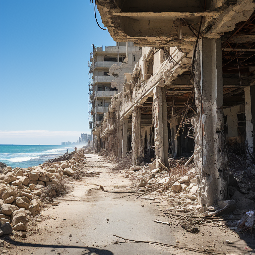 4. Devastated city of Tel Aviv