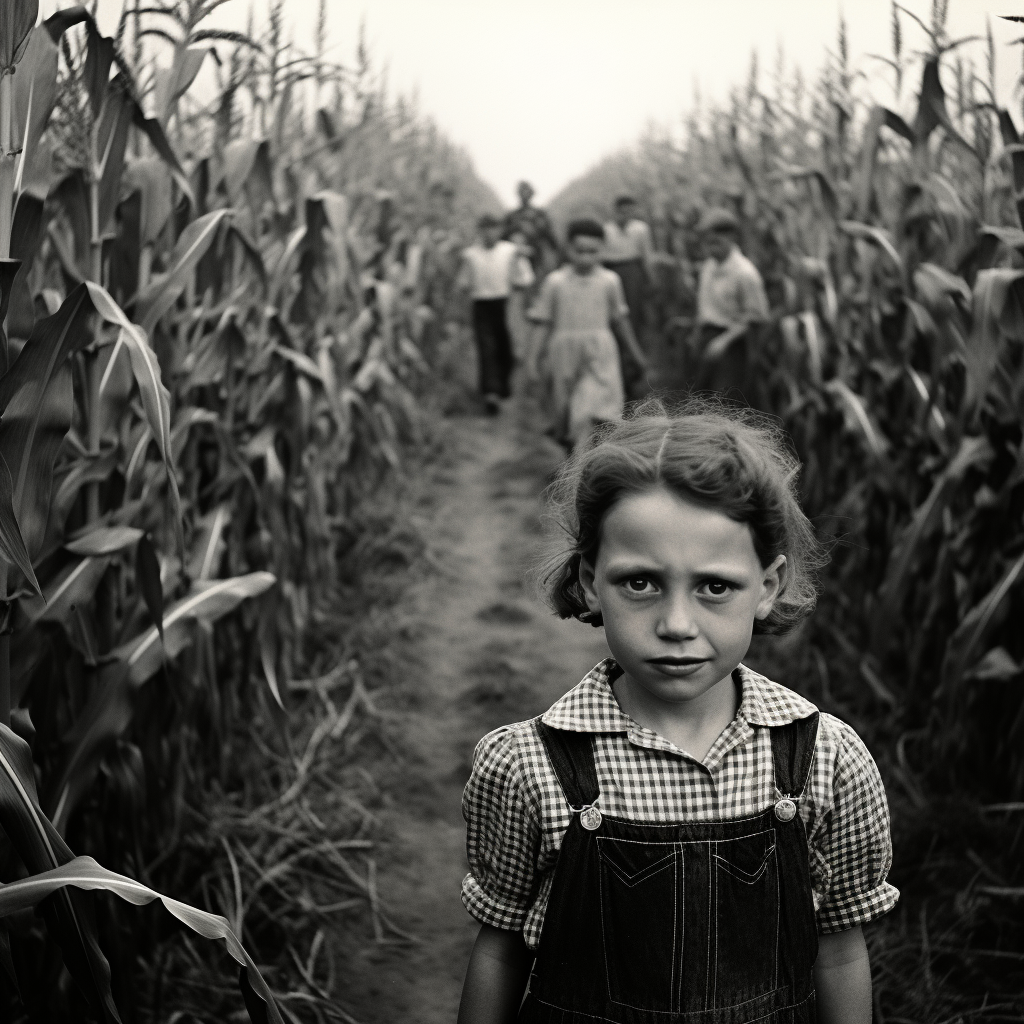 4. Enchanting kids enjoying cornfield adventure