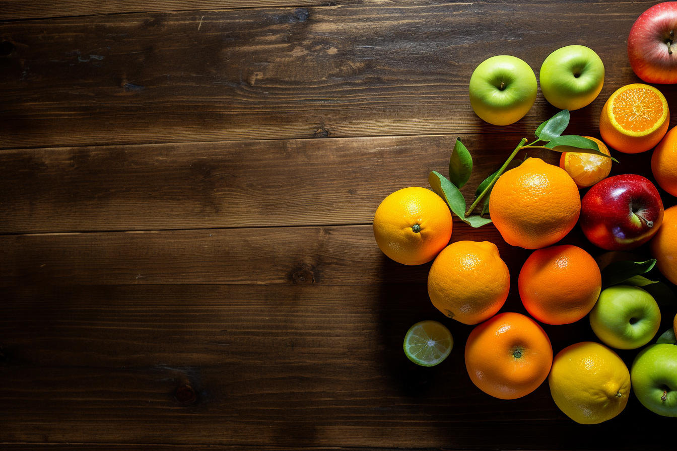 4. Delicious Fruits on Wooden Table