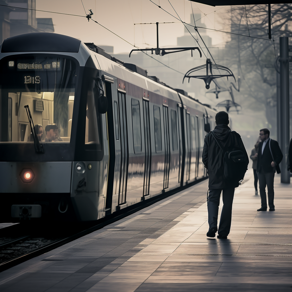 4. Image of a commuter waiting