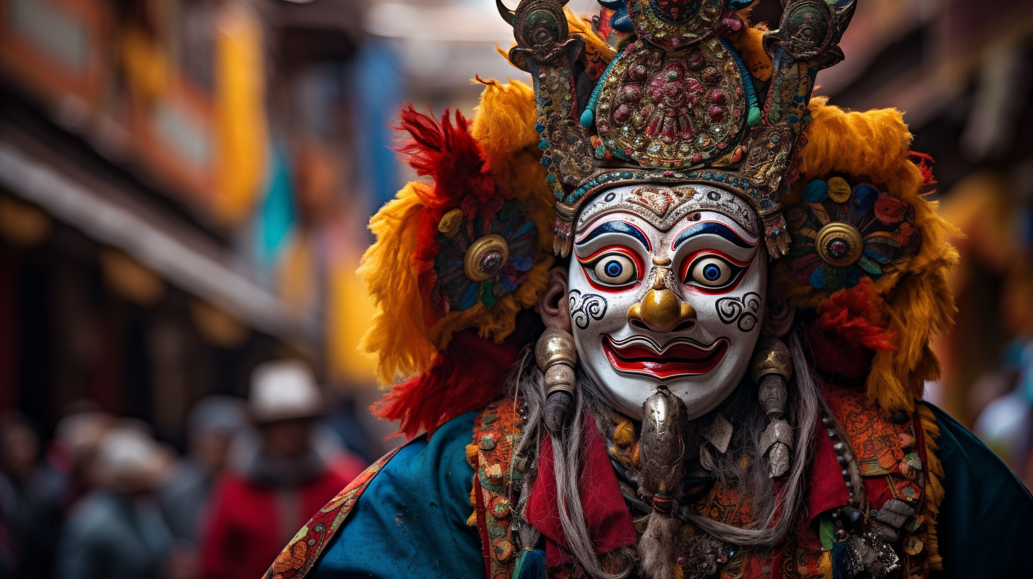 4. Image showcasing Tibetan cultural traditions and religious rituals