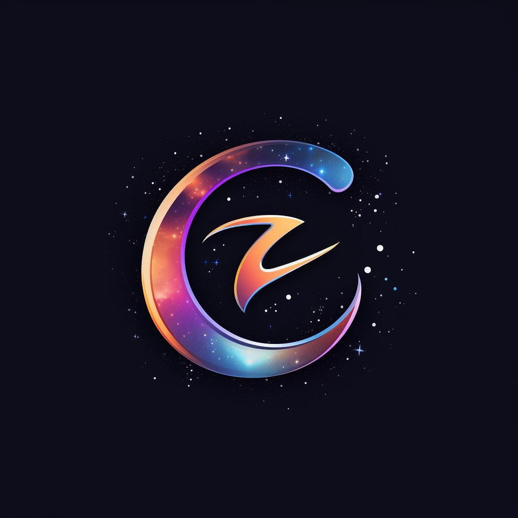 4. Logo featuring a celestial galaxy scene