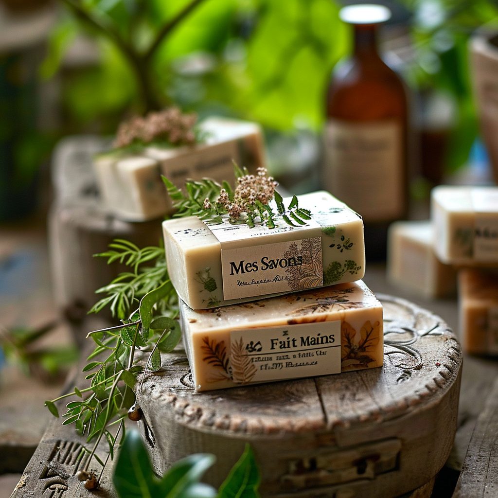 4. Handcrafted natural soaps logo image