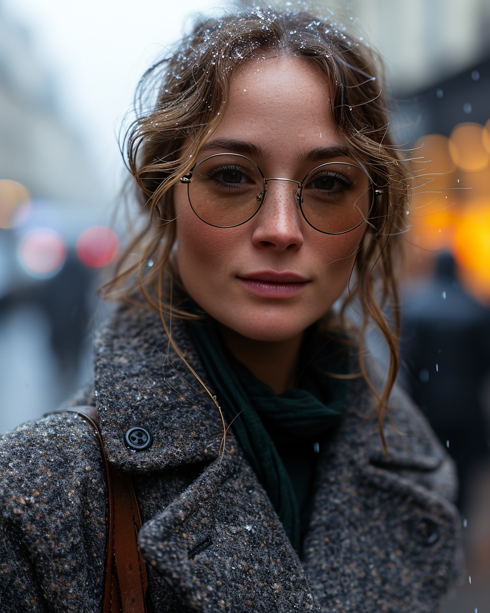 4. Woman with perfect detailed skin in Paris