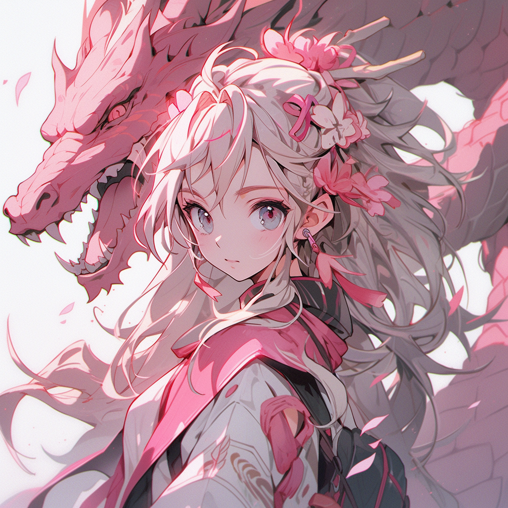 4. Beautiful pink dragon girl with magical powers