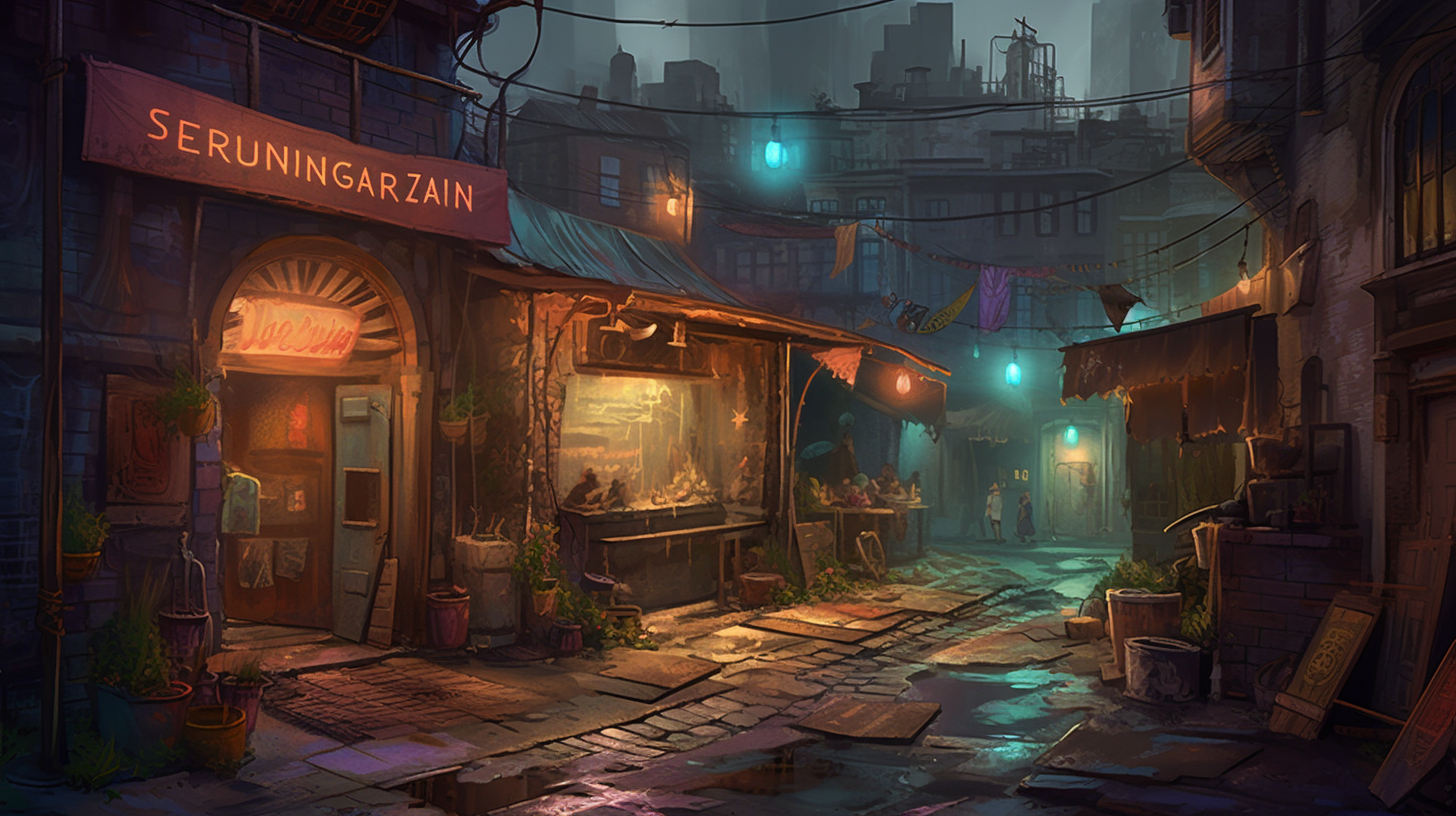 4. Desolate streets with intriguing arcane lights ?✨