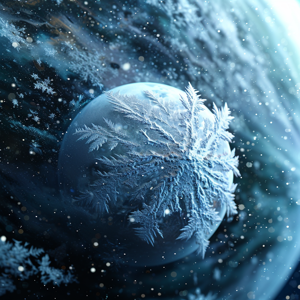 4. Mesmerizing Snowflake Aurora Planet Image ALT Text