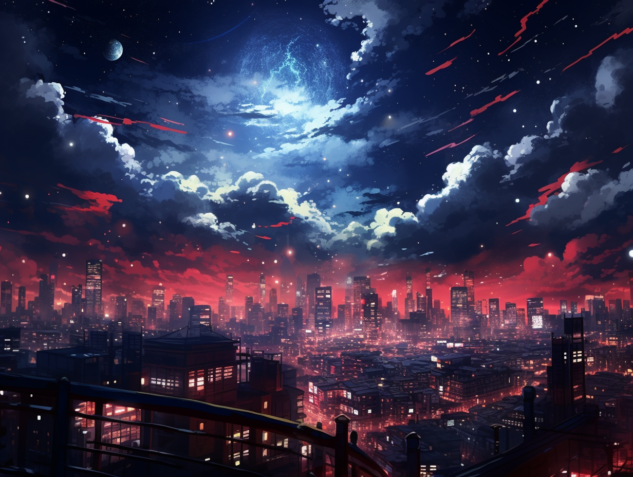 4. Illuminating Tokyo night sky view.