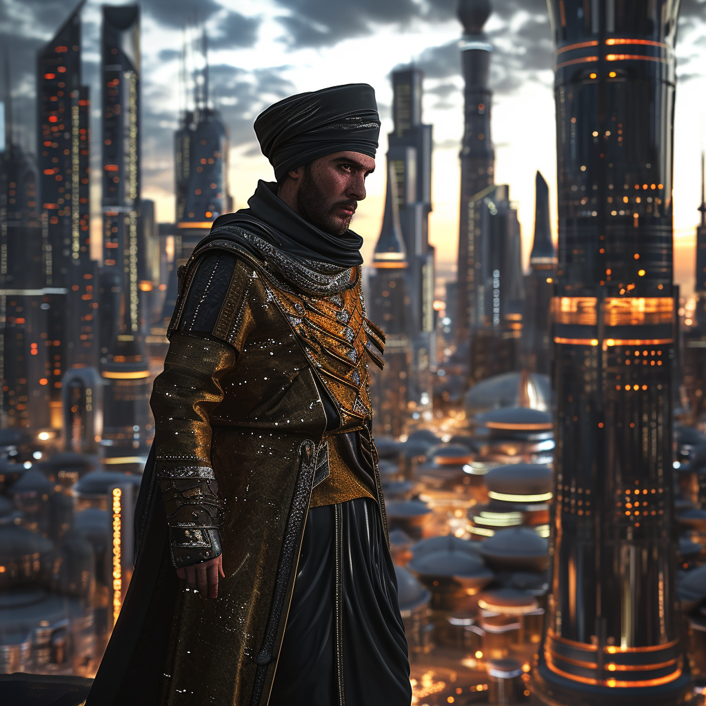 4. Image of a modern Turkish man in futuristic style