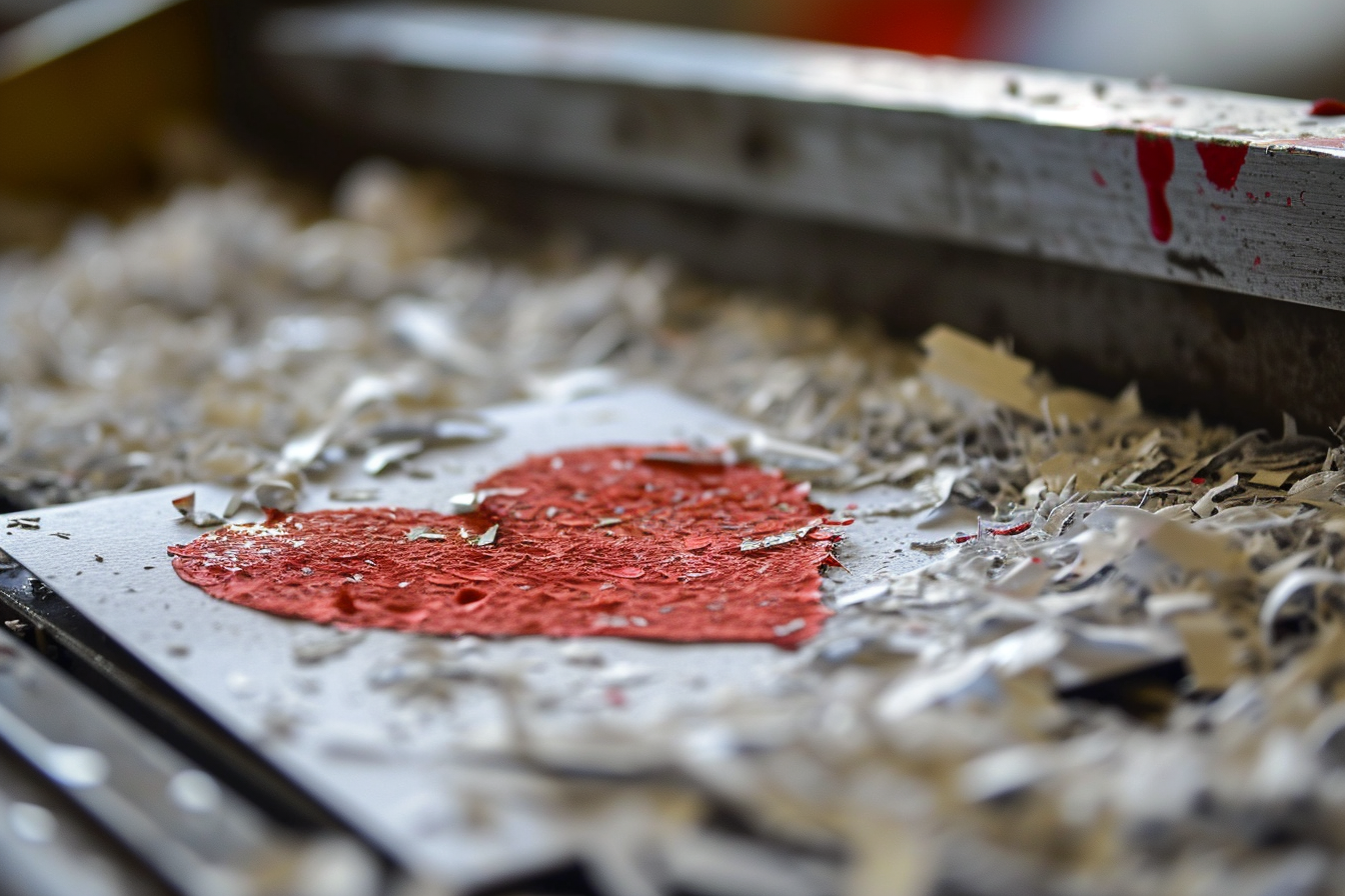 4. Image of shredded Valentine's Day card