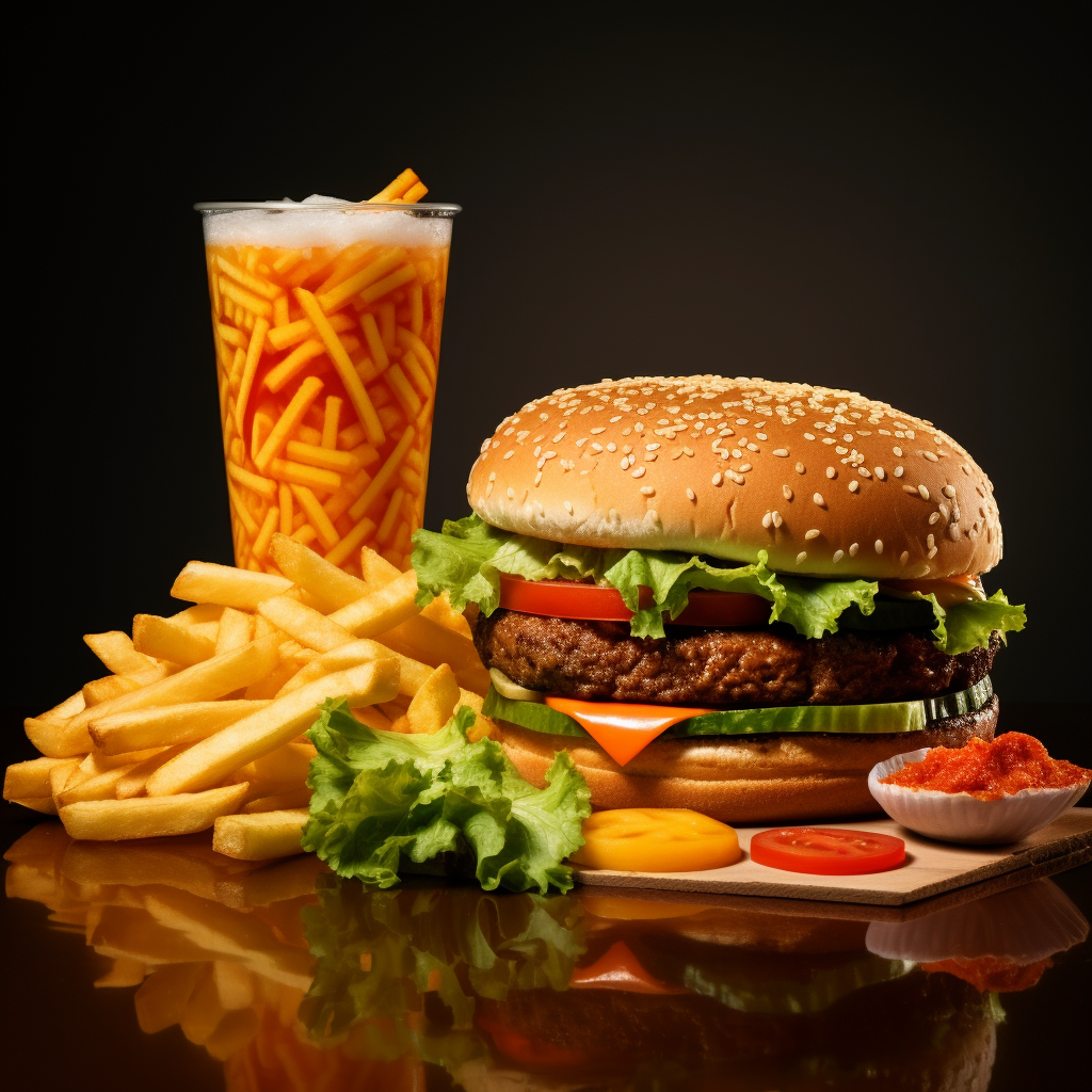4. Tasty Veggie Combo Burger with Fries and Soft Drink