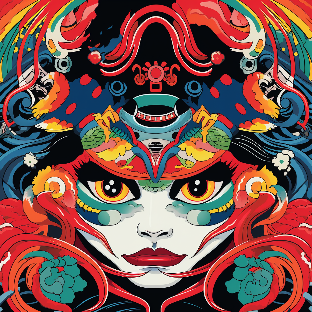 4. Eye-catching pop art yokai illustration