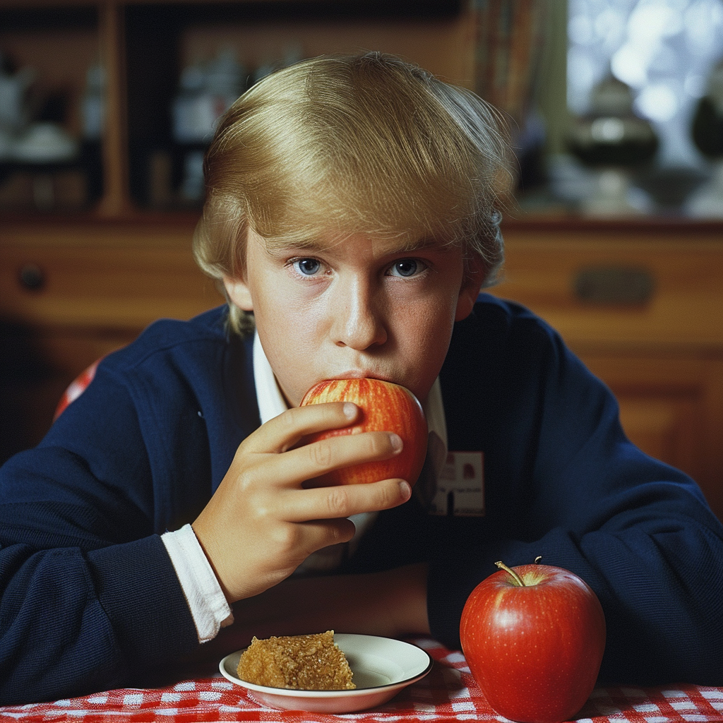 4. Young Trump Eating an Apple