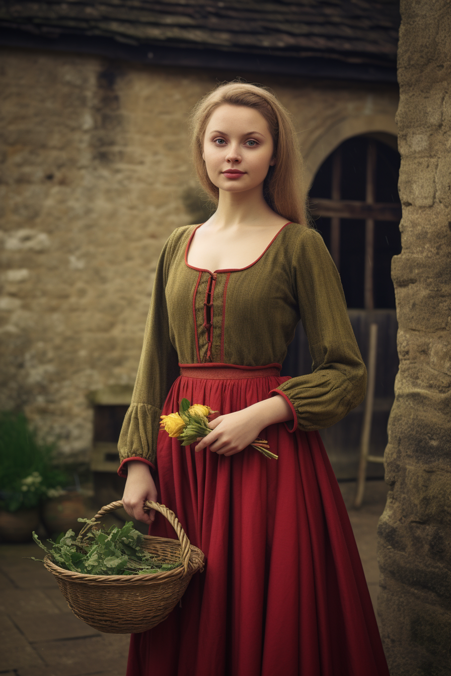 Beautiful English Woman at 11th Century Market