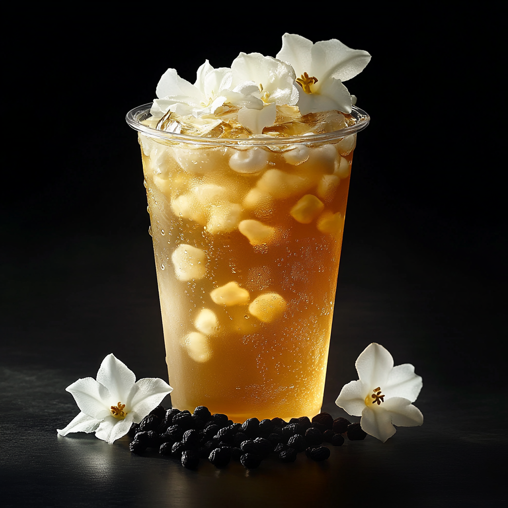 16K Hyper-Realistic Jasmine Iced Tea Professional Photography