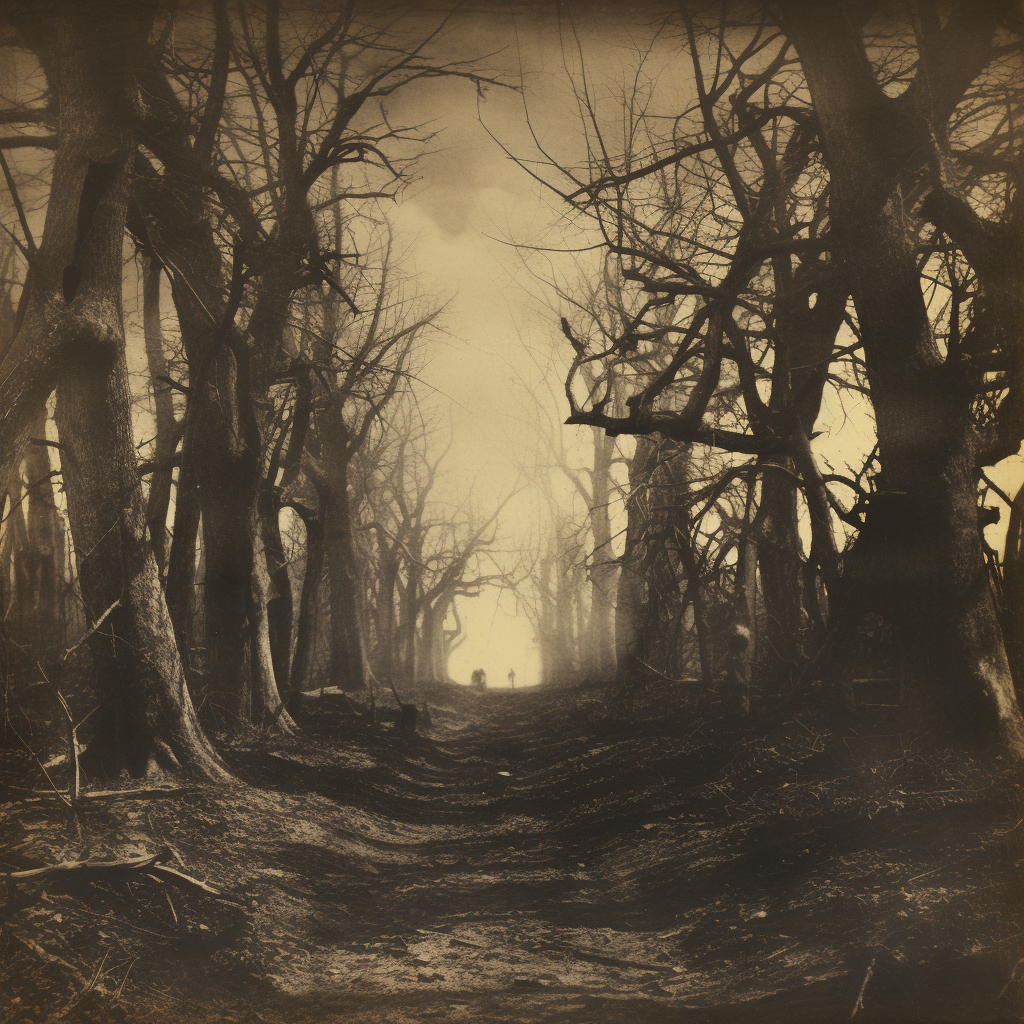 Vintage Copse of Trees, Mystery, Fear