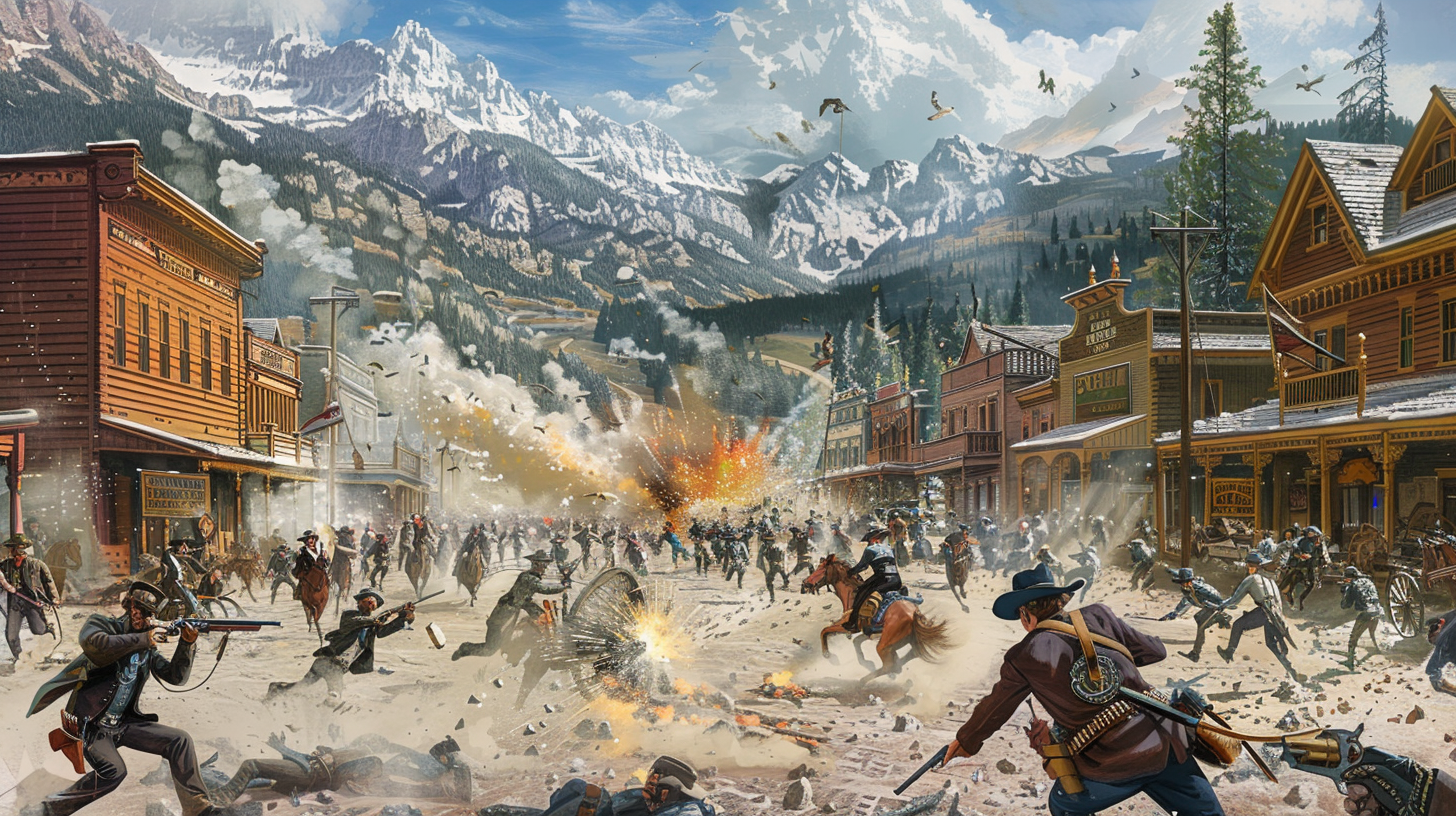 Wild West firefight illustration