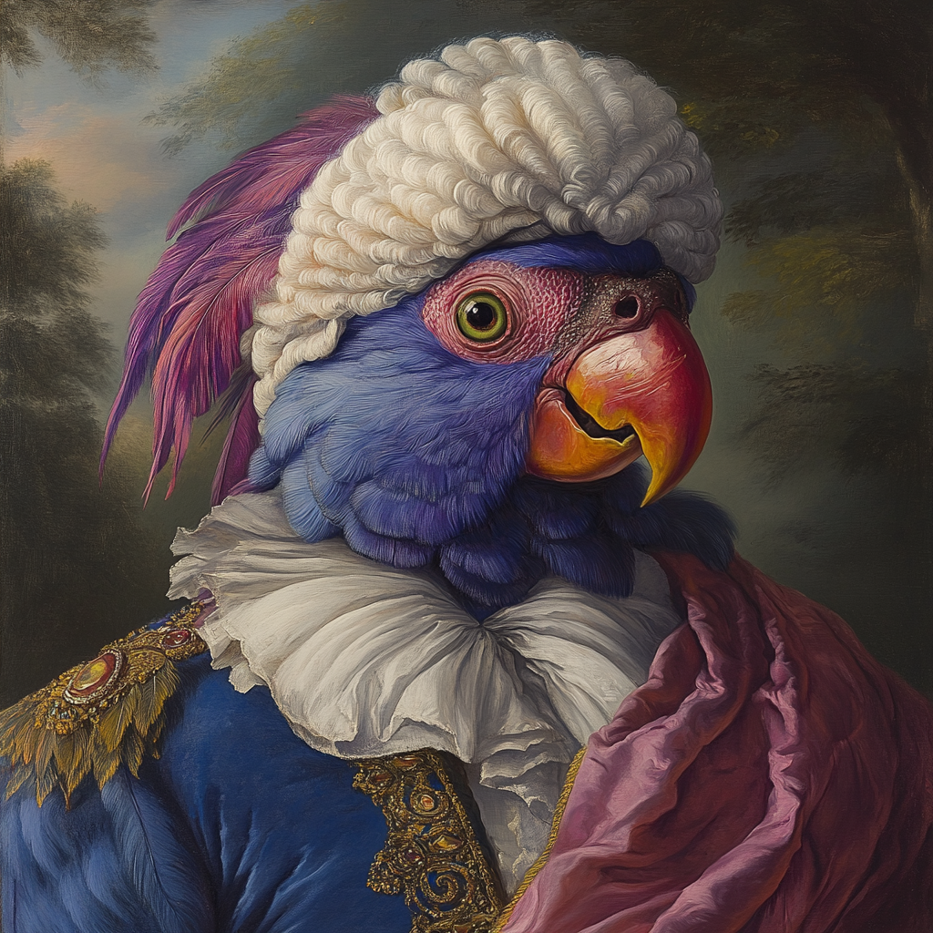 18th Century Portrait: Human with Parrot Head 