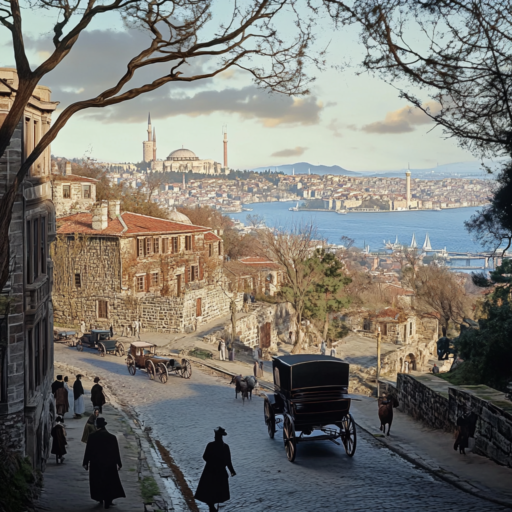 1900s Istanbul: Realistic and Imaginative City View