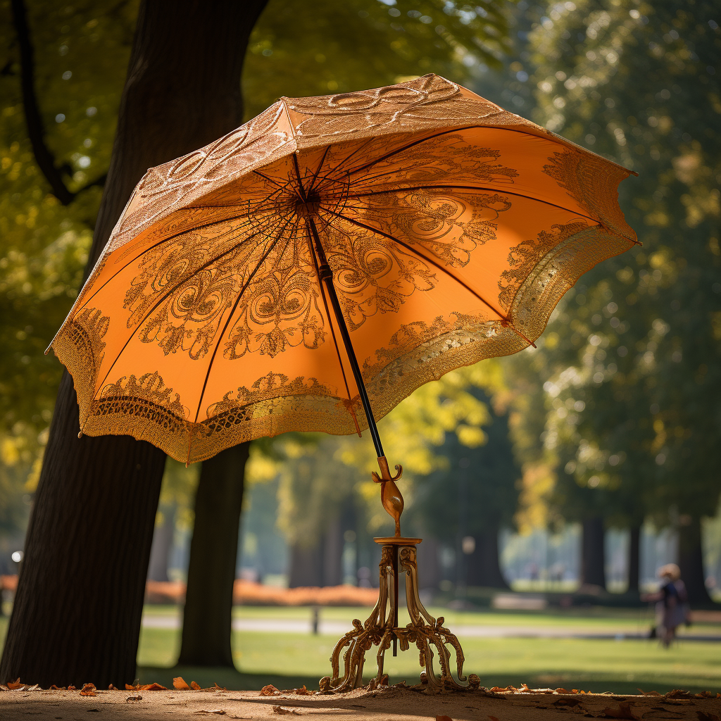 Detailed 1900s Parasol Walk in the Park