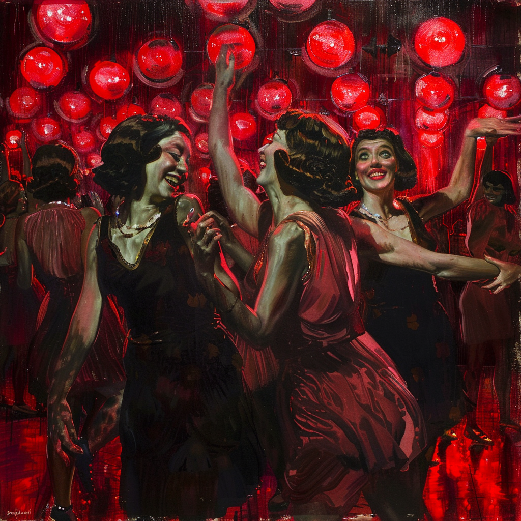 Retro Cabaret Nightclub Painting Image